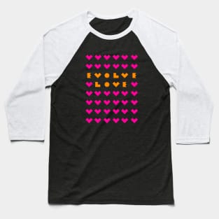 Evolve Love Pink Hearts Baseball T-Shirt